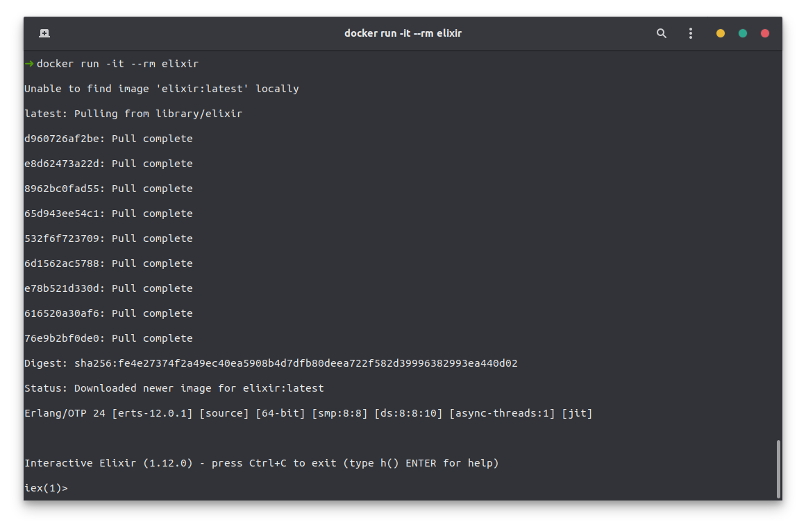 Docker Elixir Shell - IEX